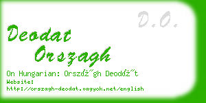 deodat orszagh business card
